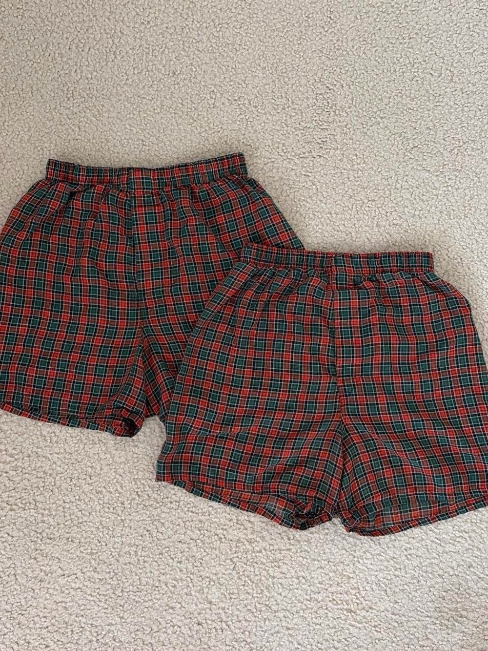 Hanes Men's Boxer Briefs - Red & Green Plaid